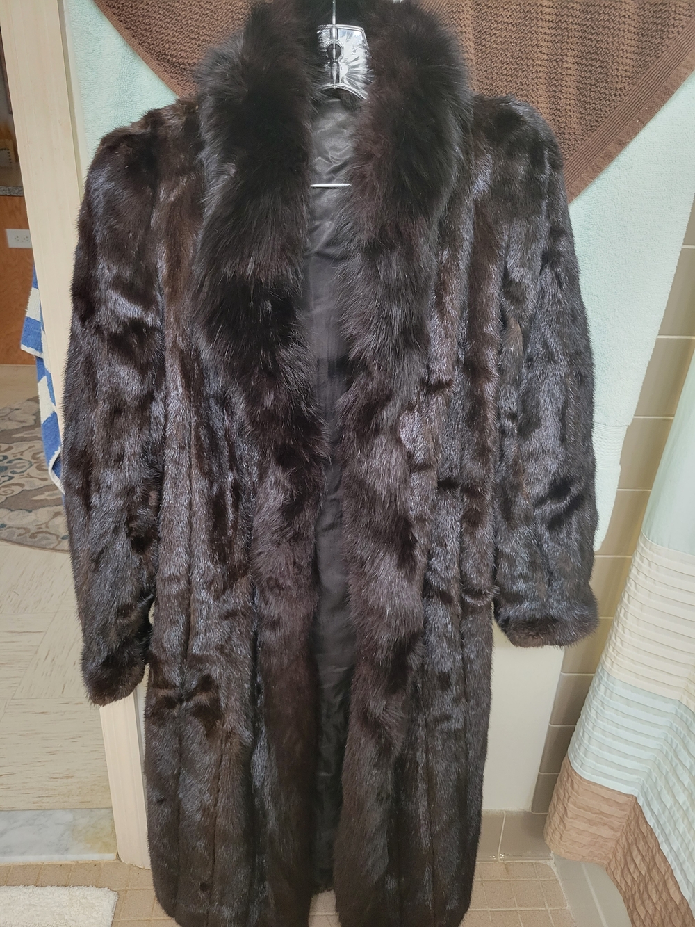 Classic Women's Dark Brown Fur Coat - Elegant Full-Length Outerwear
